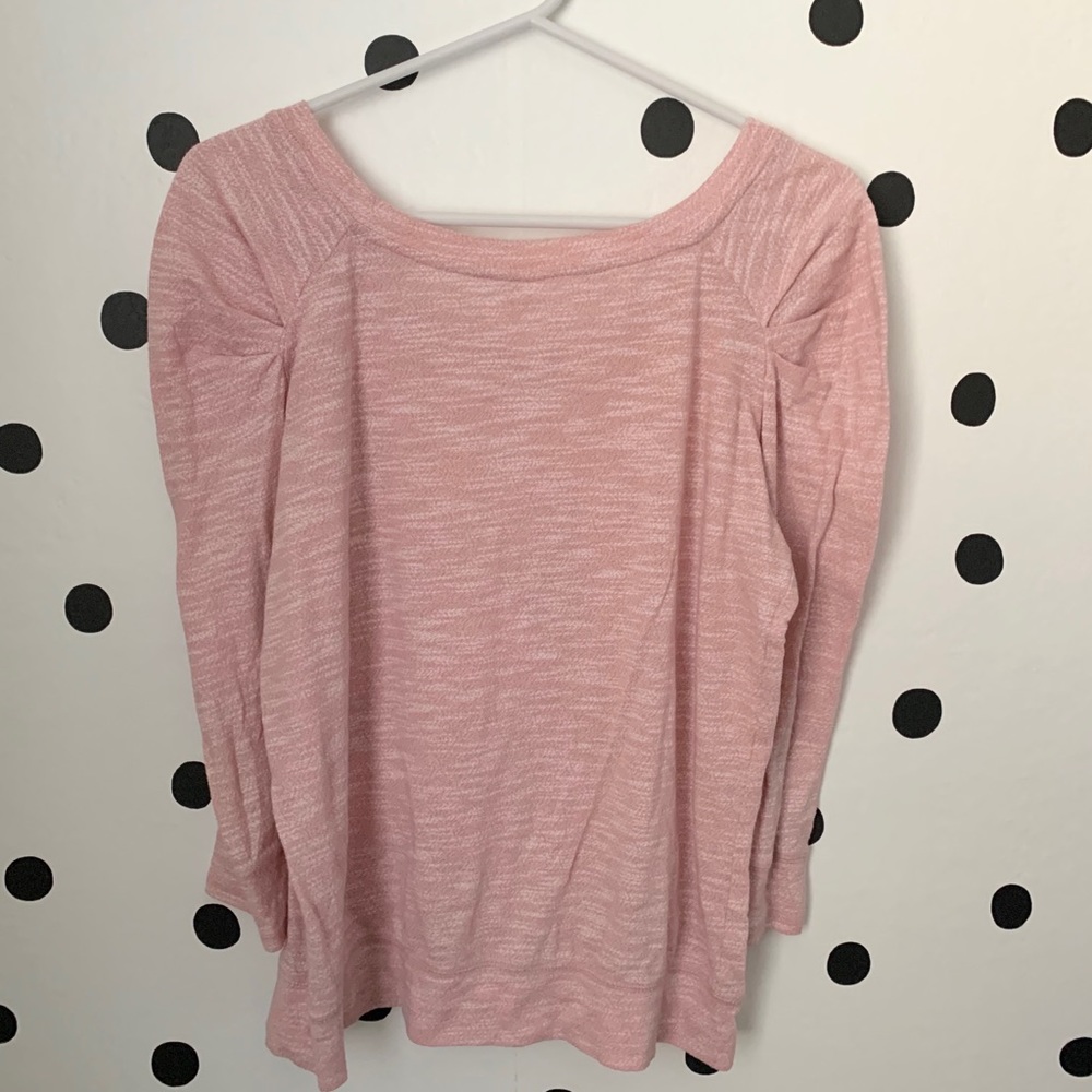 MAKE OFFER EUC FREE PEOPLE MARLED RUCHED SHIRT M - Picture 6 of 8